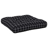 Coussin de palette motif à carreaux noir 60x60x12 cm tissu