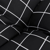 Coussin de palette motif à carreaux noir 60x60x12 cm tissu