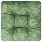 Coussin de palette motif de feuilles 60x60x12 cm tissu