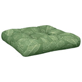 Coussin de palette motif de feuilles 60x60x12 cm tissu