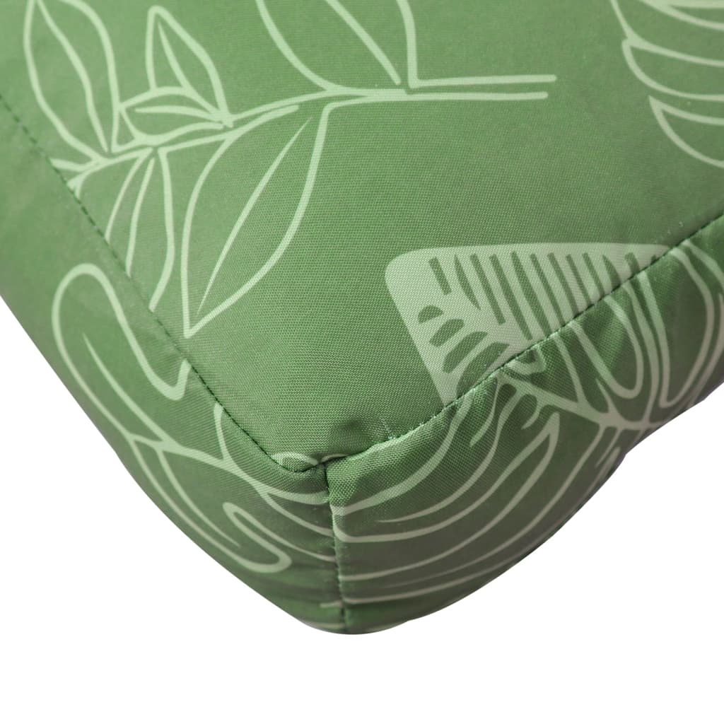 Coussin de palette motif de feuilles 60x60x12 cm tissu