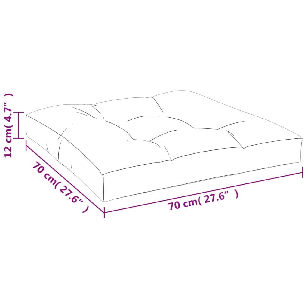 Cremefarbenes Palettenkissen 70x70x12 cm aus Stoff