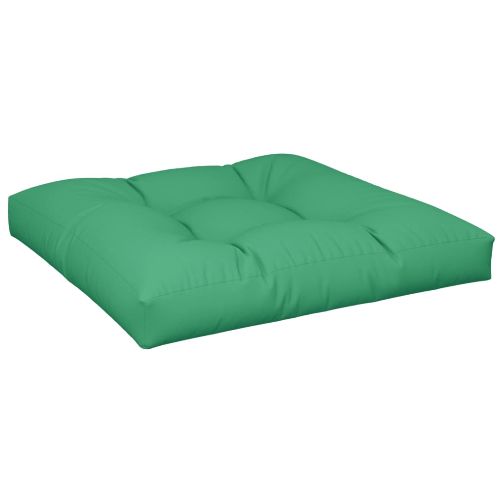 Coussin de palette vert 70x70x12 cm tissu