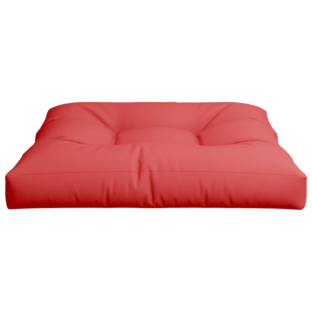 Coussin de palette rouge 80x80x12 cm tissu