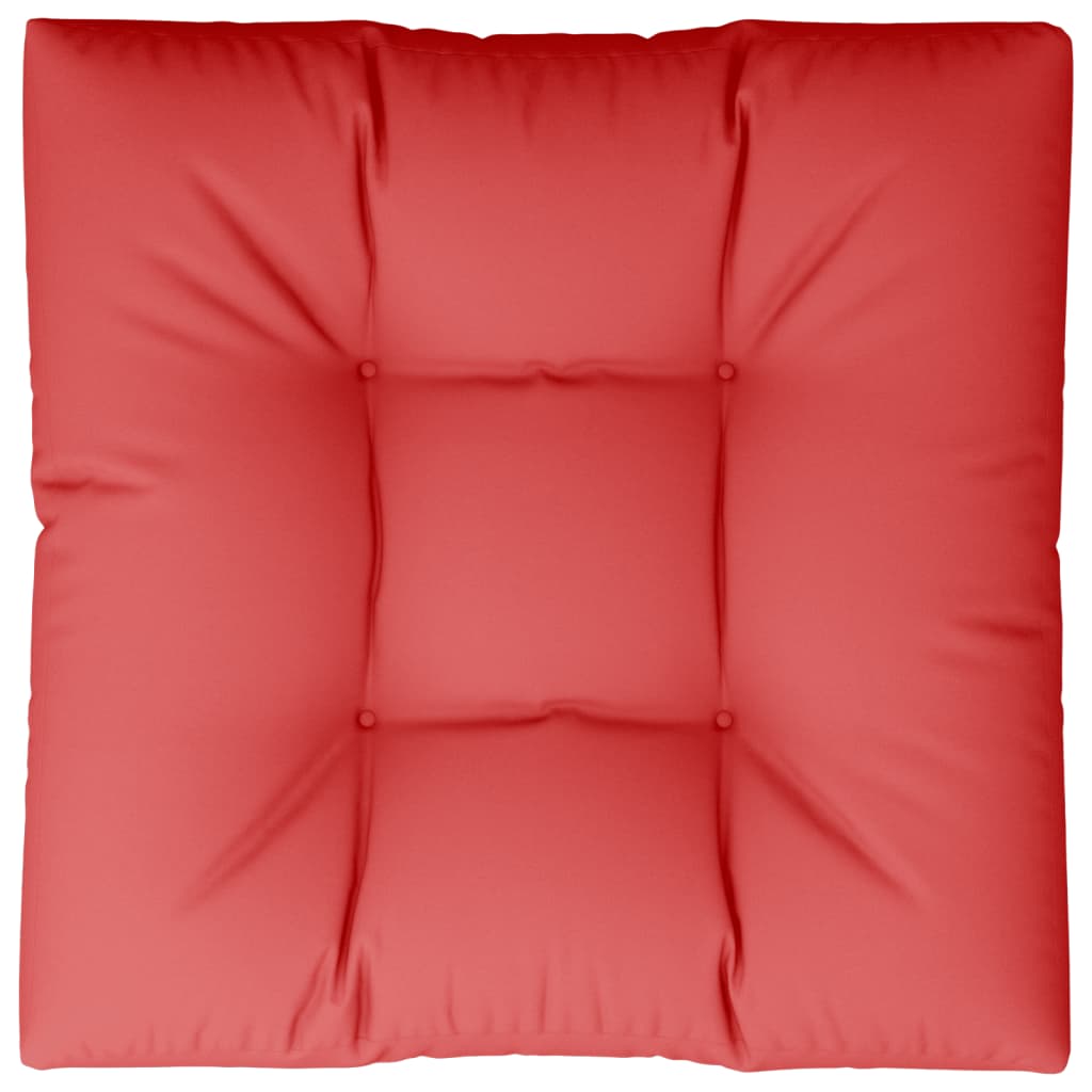 Coussin de palette rouge 80x80x12 cm tissu