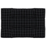 Coussin de palette motif à carreaux noir 120x80x12 cm tissu