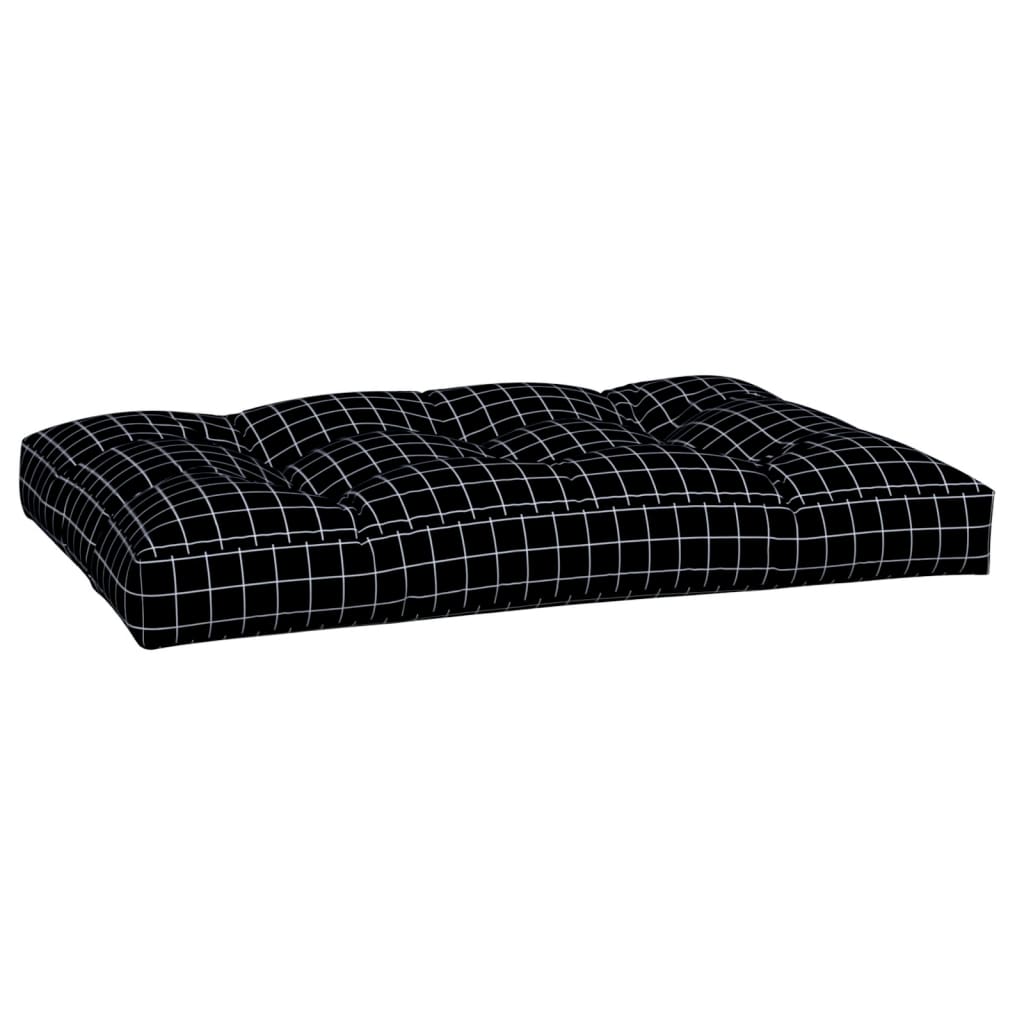 Black checkered pattern pallet cushion 120x80x12 cm fabric