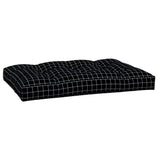 Coussin de palette motif à carreaux noir 120x80x12 cm tissu