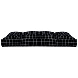 Coussin de palette motif à carreaux noir 120x80x12 cm tissu