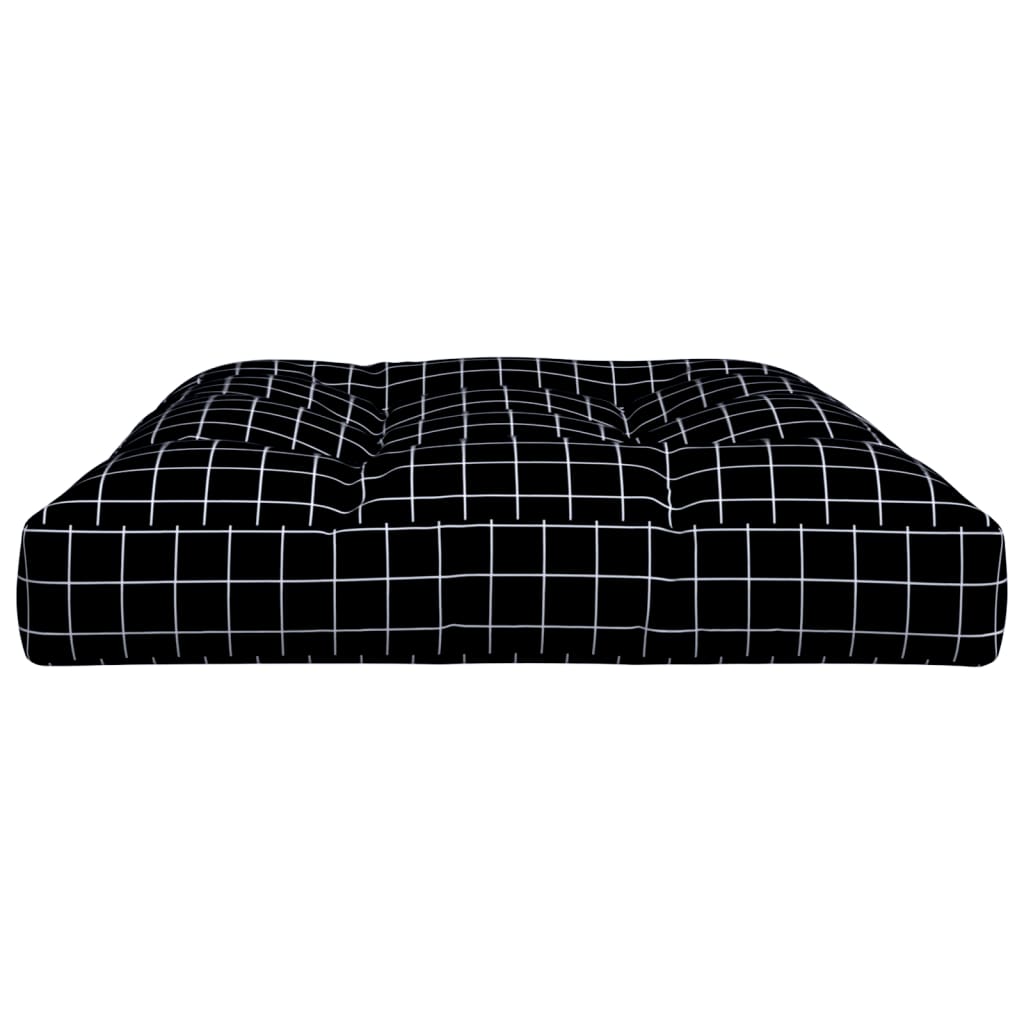 Black checkered pattern pallet cushion 120x80x12 cm fabric