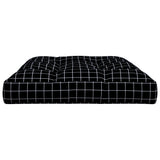 Coussin de palette motif à carreaux noir 120x80x12 cm tissu