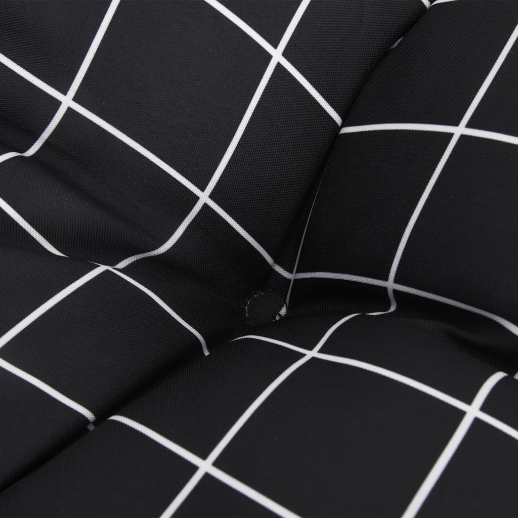 Coussin de palette motif à carreaux noir 120x80x12 cm tissu