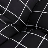 Coussin de palette motif à carreaux noir 120x80x12 cm tissu