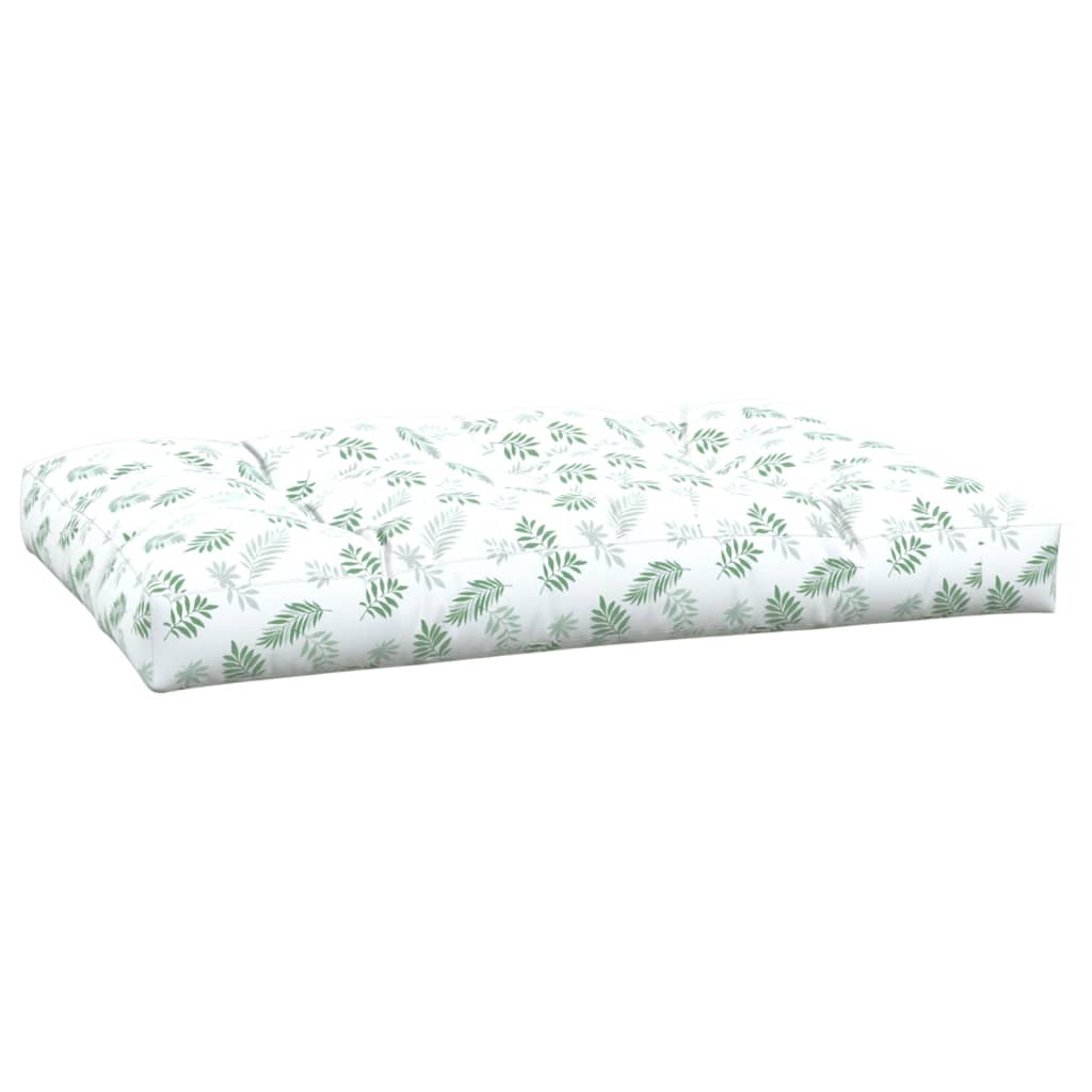 Coussin de palette à motif de feuilles 120x80x12 cm Tissu