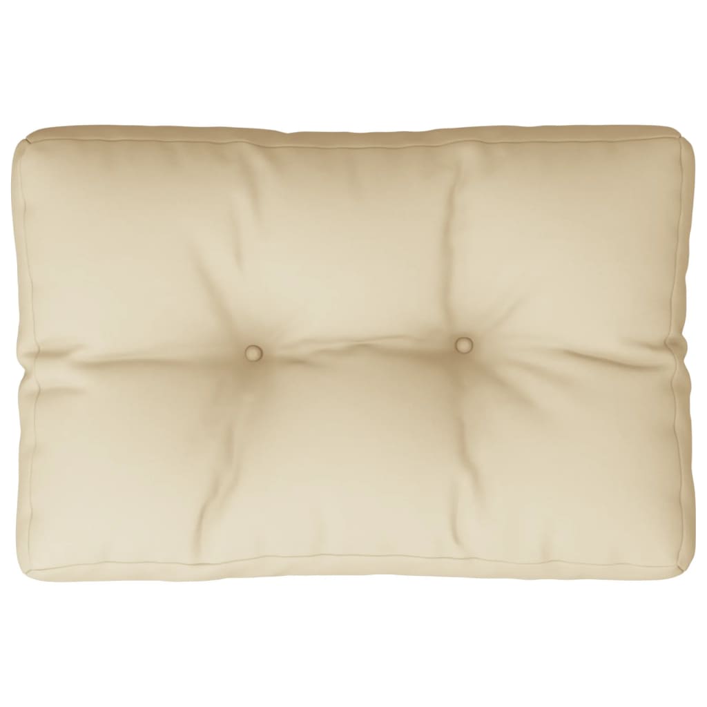 Coussin de palette beige 50x40x12 cm tissu