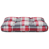 Coussin de palette motif à carreaux rouge 50x40x12 cm tissu