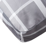 Coussin de palette motif à carreaux gris 50x40x12 cm tissu