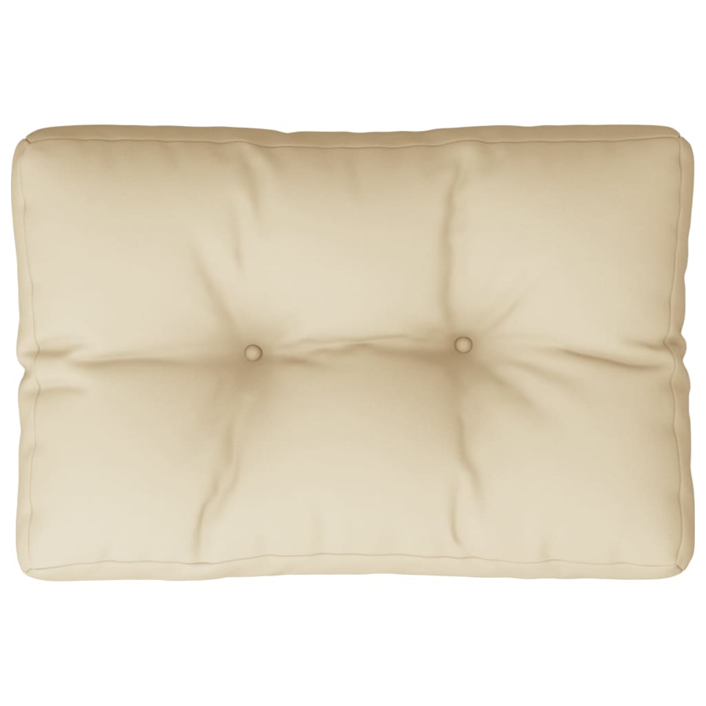 Coussin de palette beige 60x40x12 cm tissu