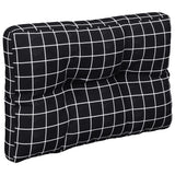 Coussin de palette motif à carreaux noir 60x40x12 cm tissu