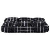 Coussin de palette motif à carreaux noir 60x40x12 cm tissu