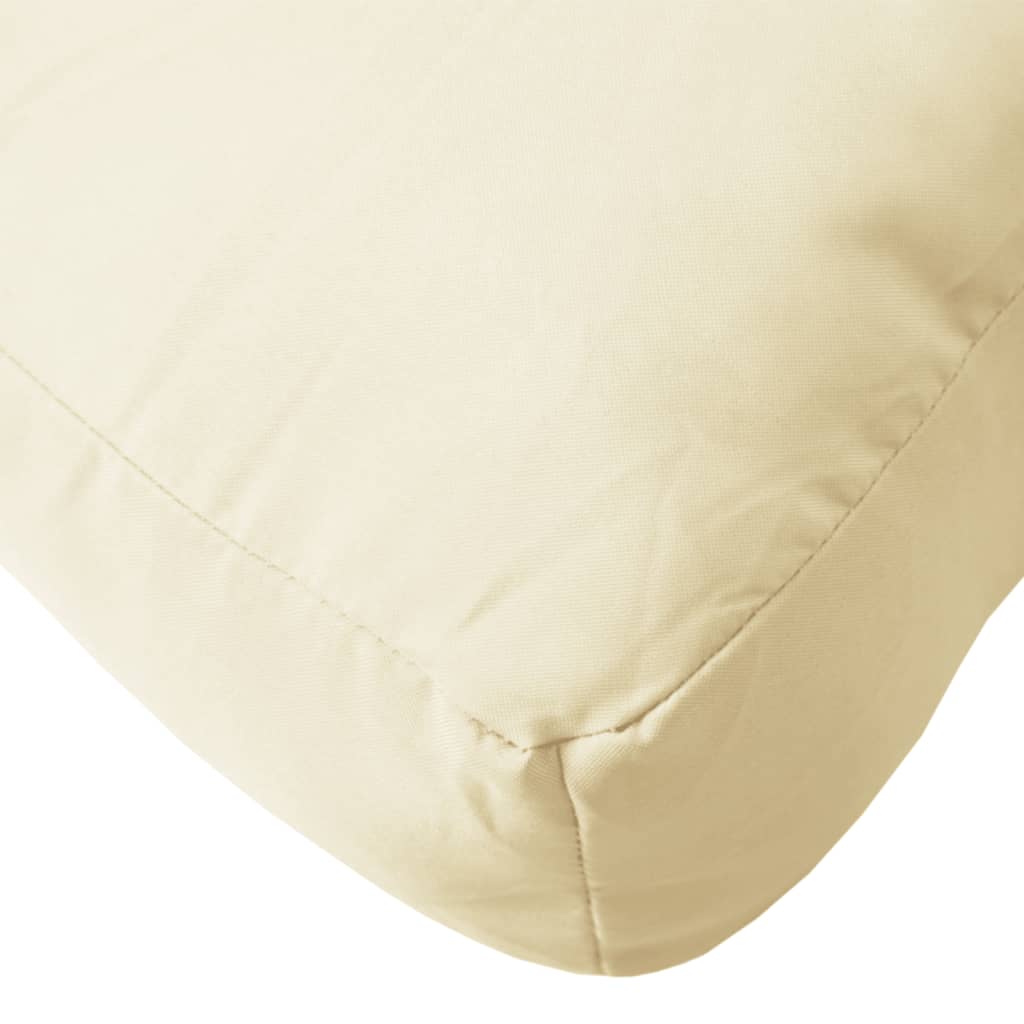 Coussin de palette crème 70x40x12 cm tissu