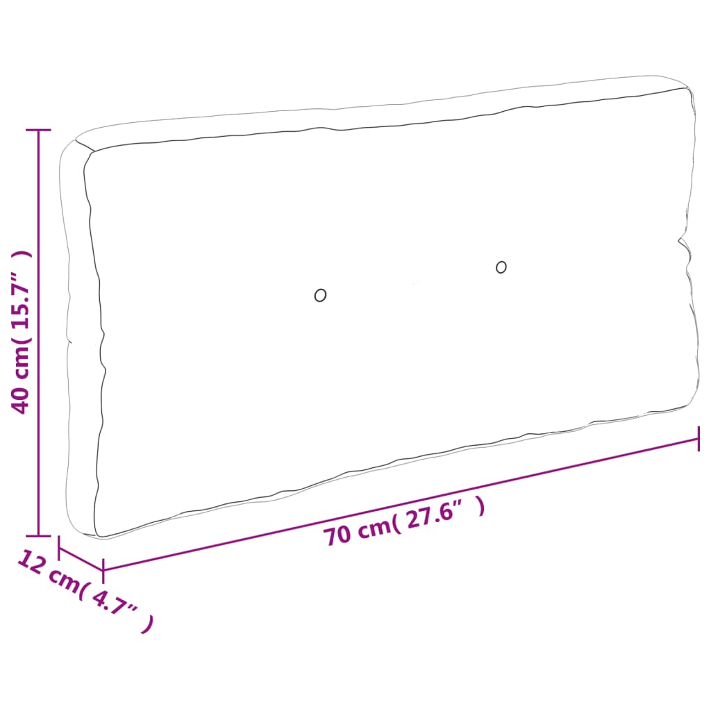 Schwarzes Palettenkissen 70x40x12 cm aus Stoff