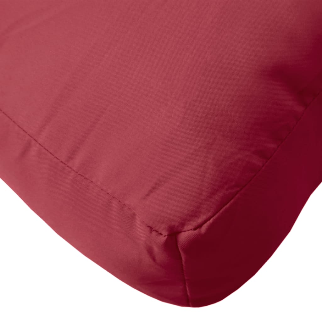 Coussin de palette rouge bordeaux 80x40x12 cm tissu