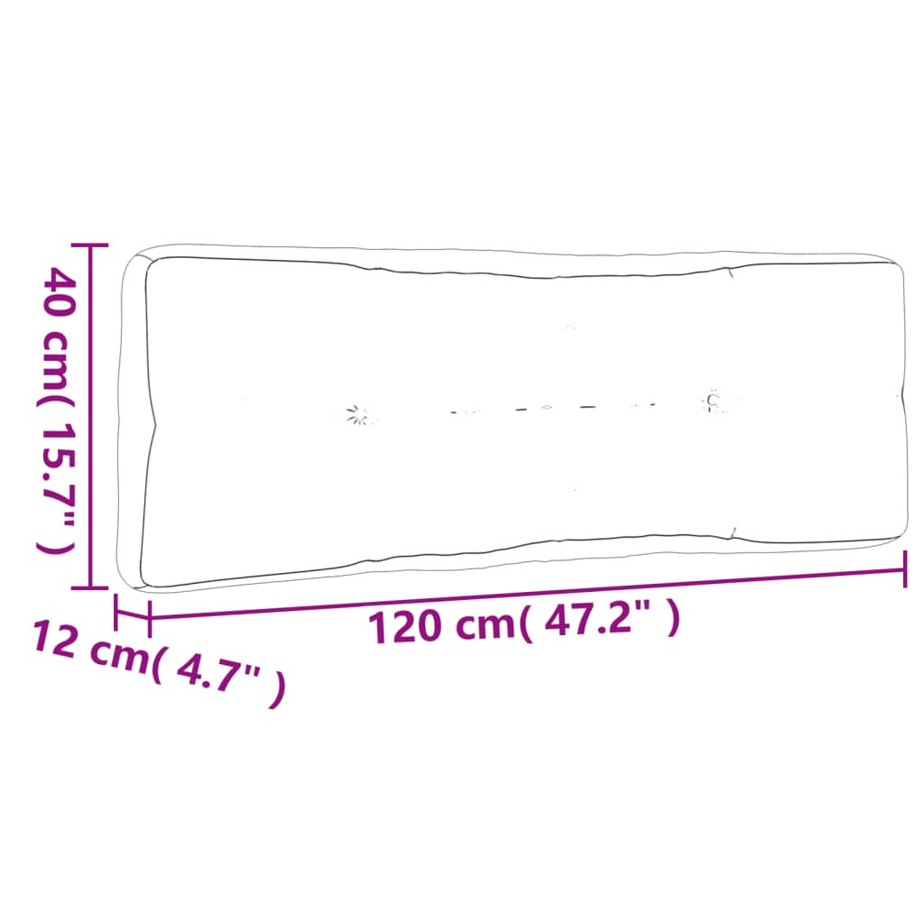 Cremefarbenes Palettenkissen 120x40x12 cm aus Stoff