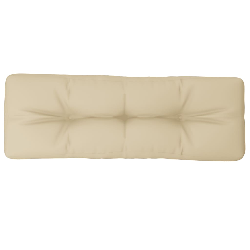 Coussin de palette beige 120x40x12 cm tissu