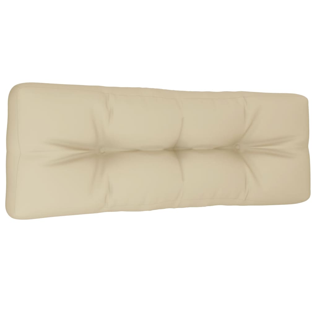 Coussin de palette beige 120x40x12 cm tissu