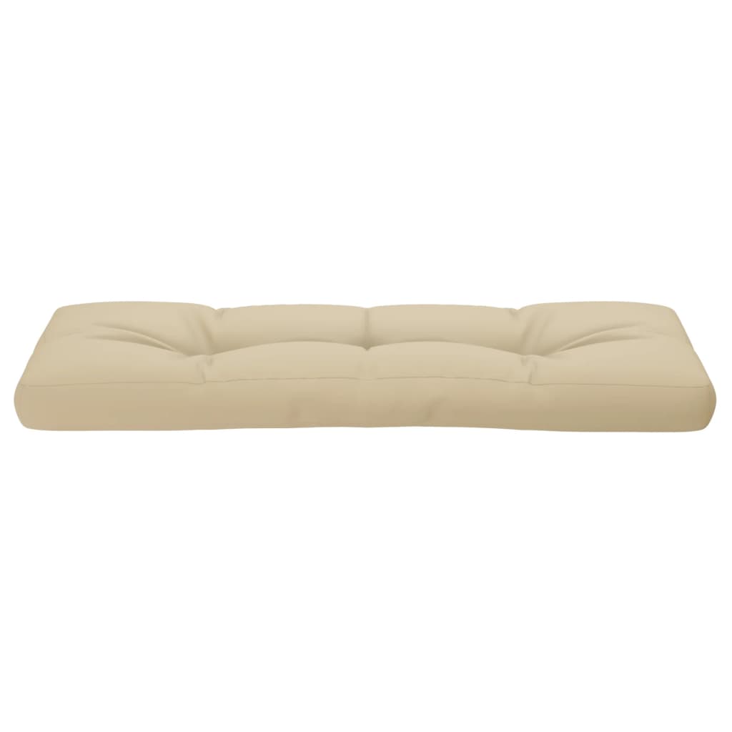 Coussin de palette beige 120x40x12 cm tissu