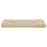 Coussin de palette beige 120x40x12 cm tissu