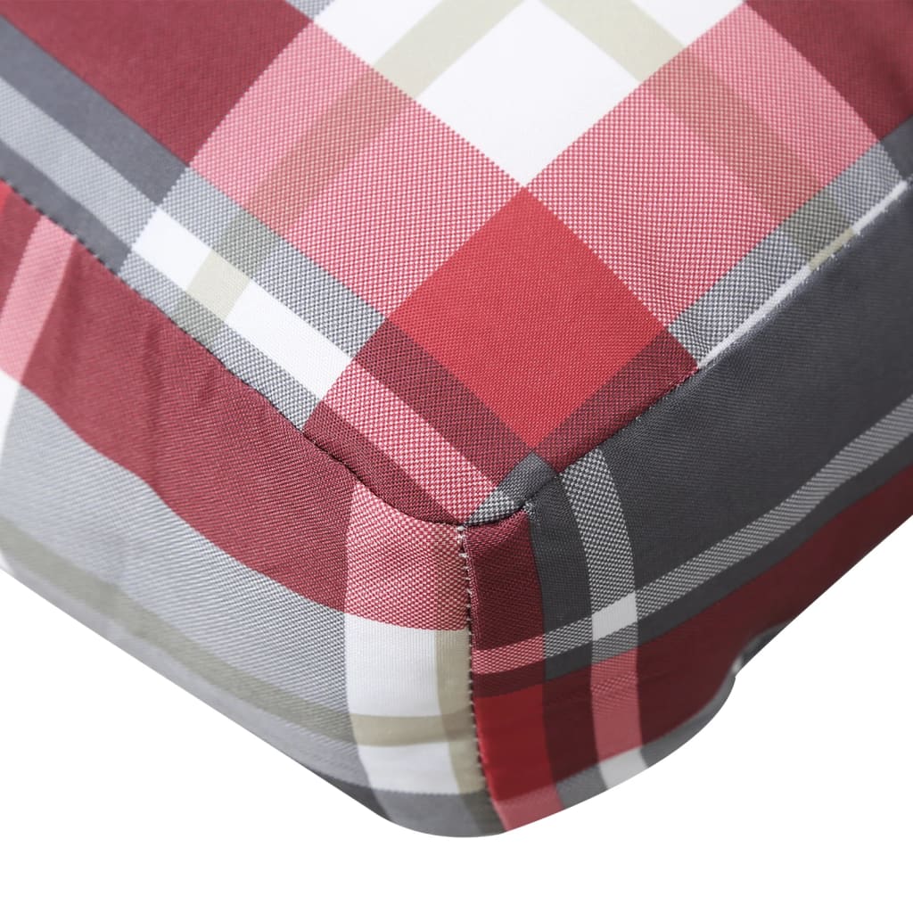 Coussins de palette lot de 2 motif à carreaux rouge tissu