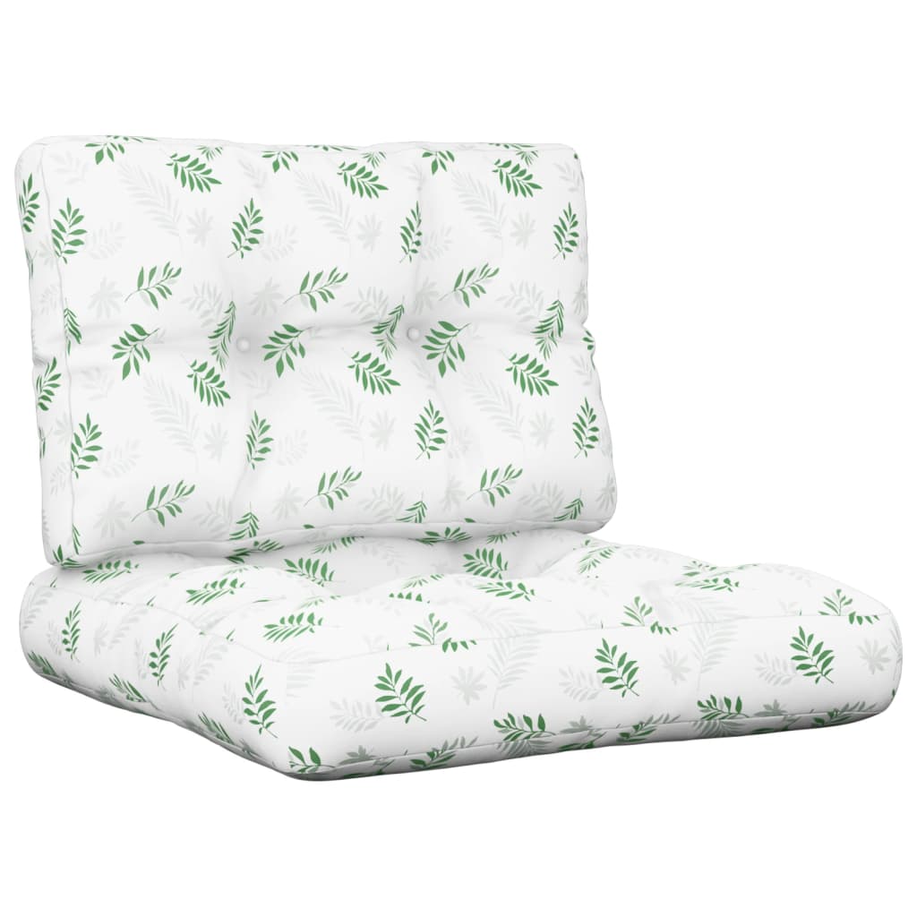 Coussins de palette lot de 2 motif de feuilles tissu