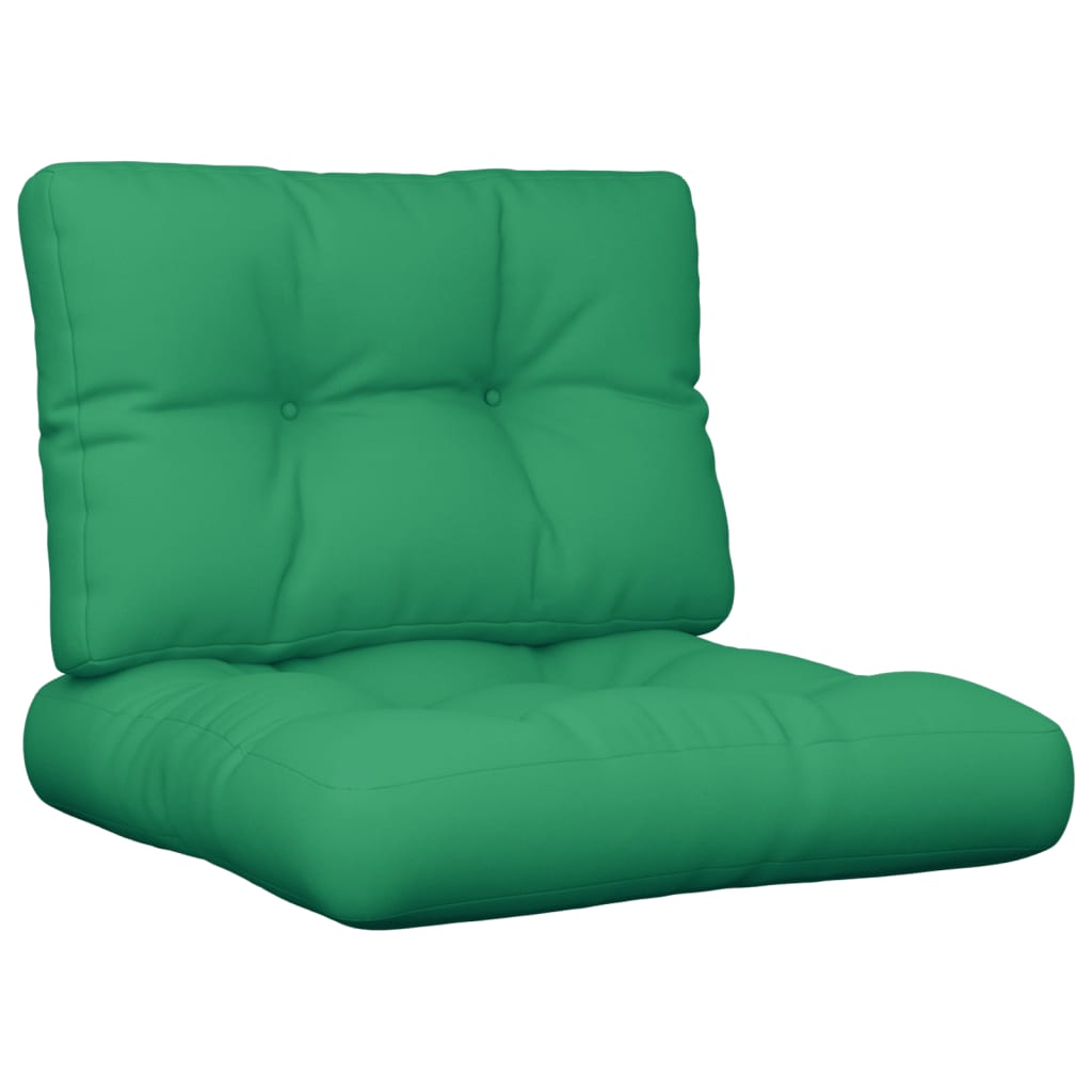 Coussins de palette lot de 2 vert tissu