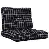 Coussins de palette lot de 2 motif à carreaux noir tissu