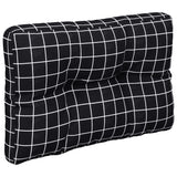 Coussins de palette lot de 2 motif à carreaux noir tissu