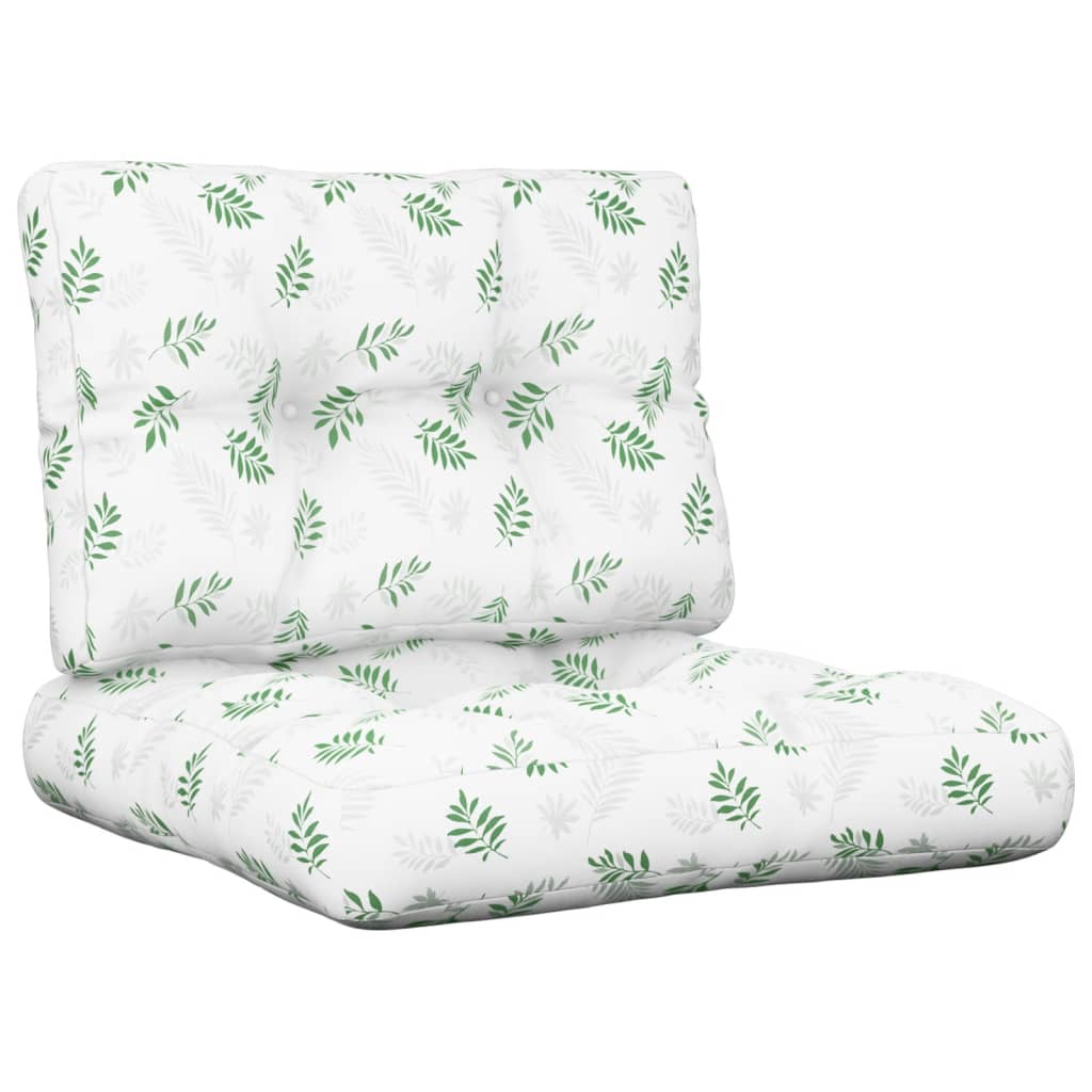 Coussins de palette lot de 2 motif de feuilles tissu