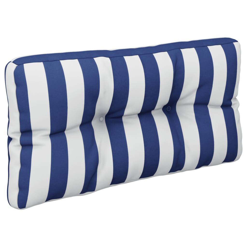 Coussins de palette lot de 2 rayures bleues/blanches tissu