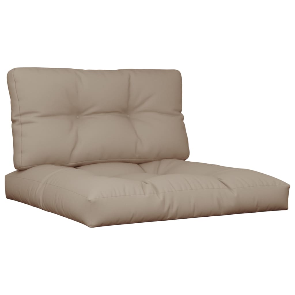 Coussins de palette lot de 2 taupe tissu