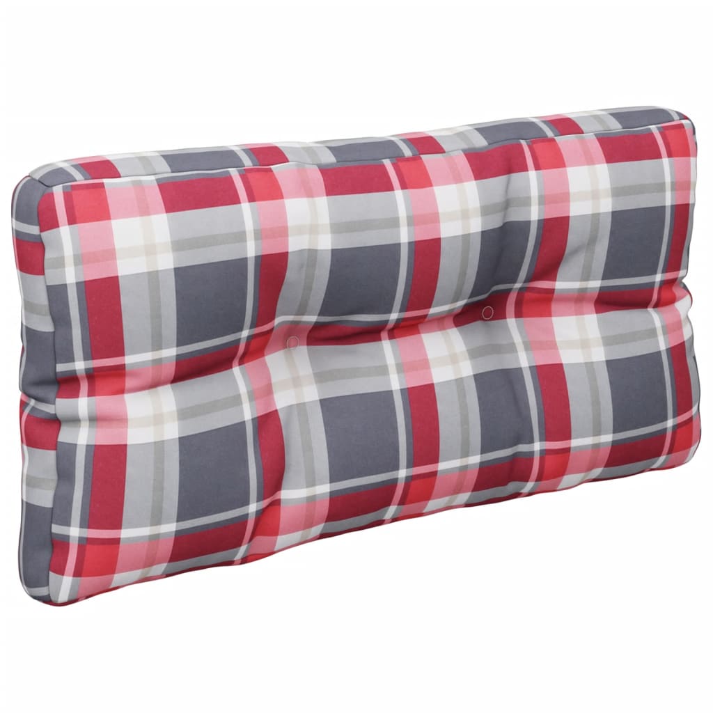 Coussins de palette lot de 2 motif à carreaux rouge tissu