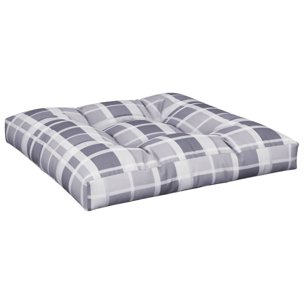 Coussins de palette lot de 2 motif à carreaux gris tissu