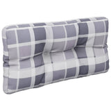 Coussins de palette lot de 2 motif à carreaux gris tissu