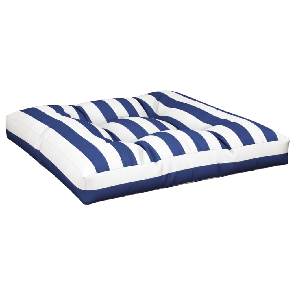 Coussins de palette lot de 2 rayures bleues/blanches tissu