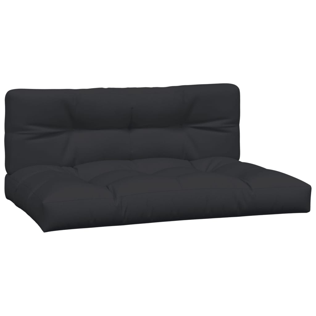 Coussins de palette lot de 2 noir tissu