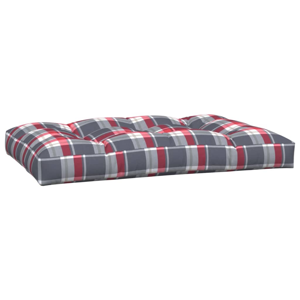 Coussins de palette lot de 2 motif à carreaux rouge tissu