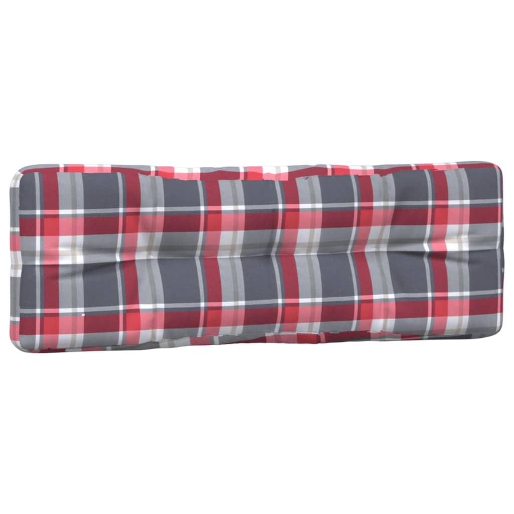 Coussins de palette lot de 2 motif à carreaux rouge tissu