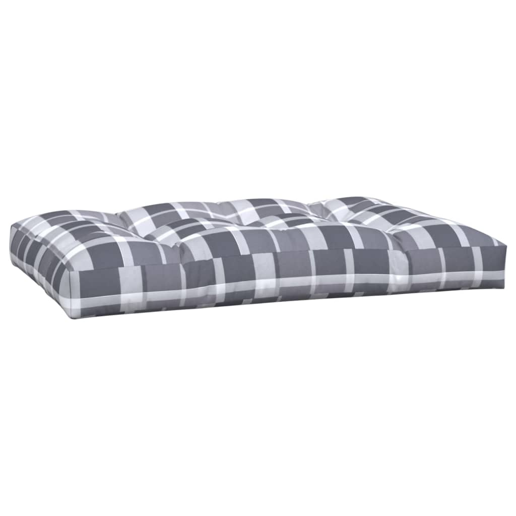 Coussins de palette lot de 2 motif à carreaux gris tissu