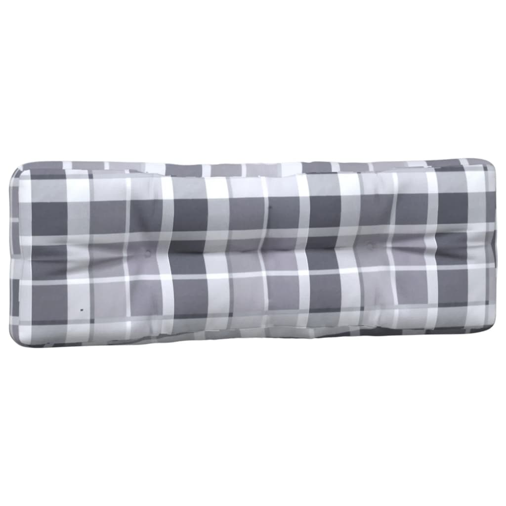 Coussins de palette lot de 2 motif à carreaux gris tissu