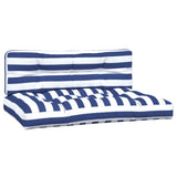 Coussins de palette lot de 2 rayures bleues/blanches tissu